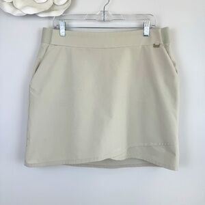 GREG NORMAN GN COLLECTION Beige Golf Skorts - Faux Layer Look, Stretchy / Large